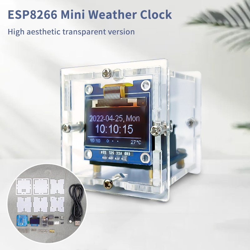 ESP8266 ミニ天気時計キット DIY はんだ付けプロジ - Diy Electronics Project Kit のレビューと価格